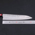 Gyuto Silver Steel #3 Nashiji Western Red Handle 210mm-[Musashi]-[Japanese-Kitchen-Knives]