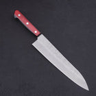 Gyuto Silver Steel #3 Nashiji Western Red Handle 210mm-[Musashi]-[Japanese-Kitchen-Knives]