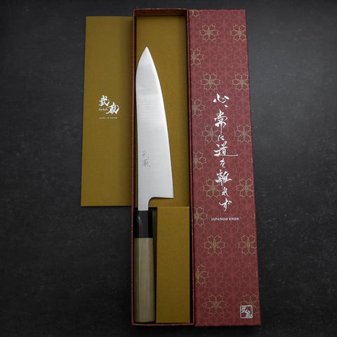 Gyuto Silver Steel #3 Polished Buffalo Magnolia Handle 210mm (8.3”)