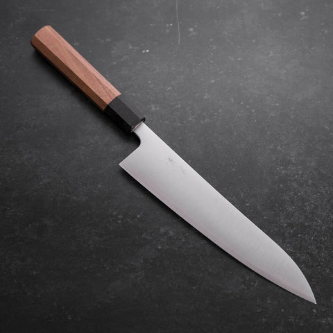 Gyuto Silver Steel #3 Polished Walnut Handle 210mm-[Musashi]-[Japanese-Kitchen-Knives]