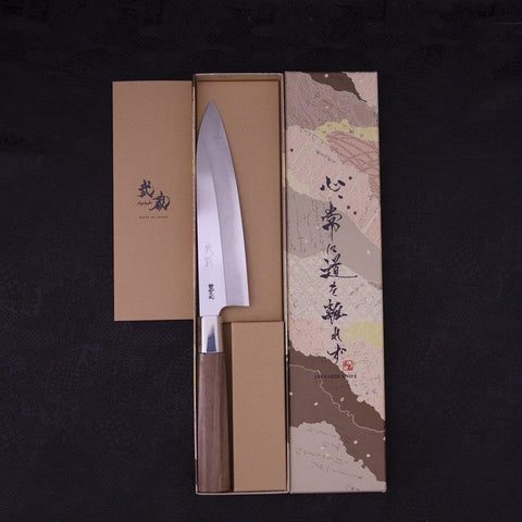 Gyuto Silver Steel #3 Walnut Handle 180mm-[Musashi]-[Japanese-Kitchen-Knives]