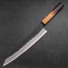 Gyuto Stainless Clad Blue Super Kurouchi Tsuchime Yaki Urushi Handle 240mm-[Musashi]-[Japanese-Kitchen-Knives]