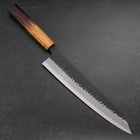 Gyuto Stainless Clad Blue Super Kurouchi Tsuchime Yaki Urushi Handle 240mm-[Musashi]-[Japanese-Kitchen-Knives]