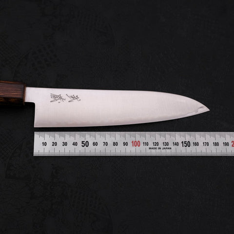Gyuto Stainless Clad Blue Super Polished Sumi Urushi Handle 180mm-[Musashi]-[Japanese-Kitchen-Knives]
