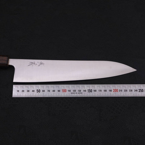 Gyuto Stainless Clad Blue Super Polished Sumi Urushi Handle 240mm-[Musashi]-[Japanese-Kitchen-Knives]