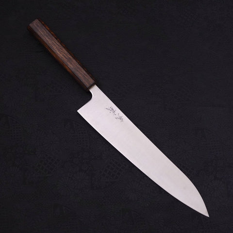 Gyuto Stainless Clad Blue Super Polished Sumi Urushi Handle 240mm-[Musashi]-[Japanese-Kitchen-Knives]