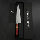 Gyuto Stainless Clad Blue Super Polished Western Black Red Handle 180mm-[Musashi]-[Japanese-Kitchen-Knives]
