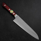 Gyuto Stainless Clad Blue Super Polished Western Black Red Handle 180mm-[Musashi]-[Japanese-Kitchen-Knives]