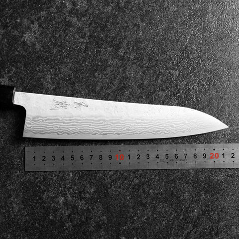 Gyuto Sweden Stainless Steel Nashiji Washi Damascus Black Walnut Handle 210mm (8.3”)-[Musashi]-[Japanese-Kitchen-Knives]