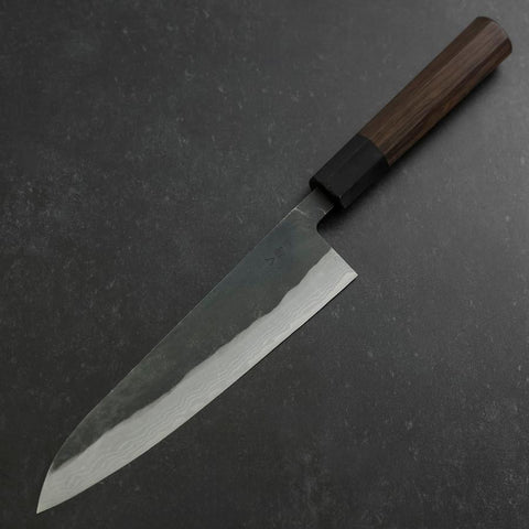 Gyuto V-Toku 2 Kurouchi Damascus Buffalo Ebony Handle 185mm-[Musashi]-[Japanese-Kitchen-Knives]