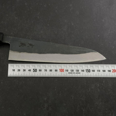 Gyuto V-Toku 2 Kurouchi Damascus Buffalo Ebony Handle 185mm-[Musashi]-[Japanese-Kitchen-Knives]