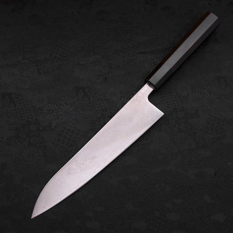 Gyuto VG-10 Damascus Black Buffalo Ebony Handle 210mm-[Musashi]-[Japanese-Kitchen-Knives]