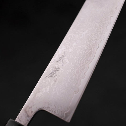 Gyuto VG-10 Damascus Black Buffalo Ebony Handle 210mm-[Musashi]-[Japanese-Kitchen-Knives]