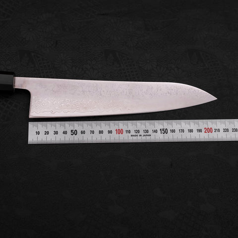 Gyuto VG-10 Damascus Black Buffalo Ebony Handle 210mm-[Musashi]-[Japanese-Kitchen-Knives]