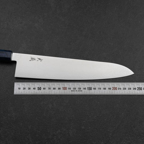 Gyuto VG-10 Damascus Blue Birch Handle 240mm (9.4”)-[Musashi]-[Japanese-Kitchen-Knives]