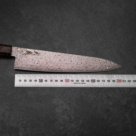 Gyuto VG-10 Damascus Brown Birch Handle 210mm (8.3”)-[Musashi]-[Japanese-Kitchen-Knives]