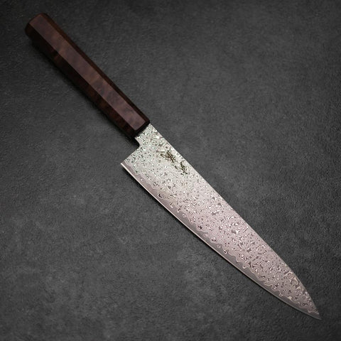 Gyuto VG-10 Damascus Brown Birch Handle 210mm (8.3”)-[Musashi]-[Japanese-Kitchen-Knives]