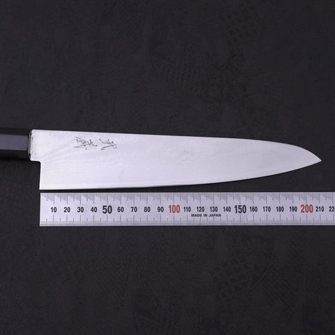 Gyuto VG-10 Damascus Buffalo Ebony Handle 210mm (8.3”)-[Musashi]-[Japanese-Kitchen-Knives]