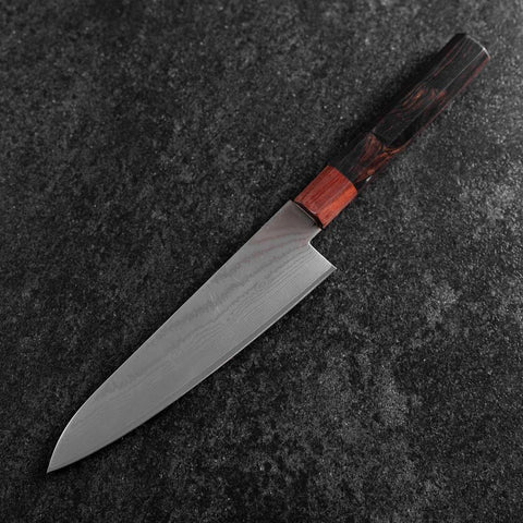 Gyuto VG-10 Damascus Shitan Ebony Handle 180mm (7”)-[Musashi]-[Japanese-Kitchen-Knives]