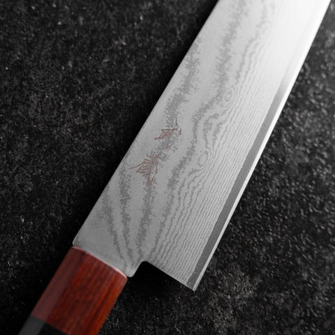 Gyuto VG-10 Damascus Shitan Ebony Handle 210mm (8.3”)-[Musashi]-[Japanese-Kitchen-Knives]