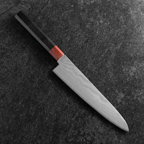 Gyuto VG-10 Damascus Shitan Ebony Handle 210mm-[Musashi]-[Japanese-Kitchen-Knives]