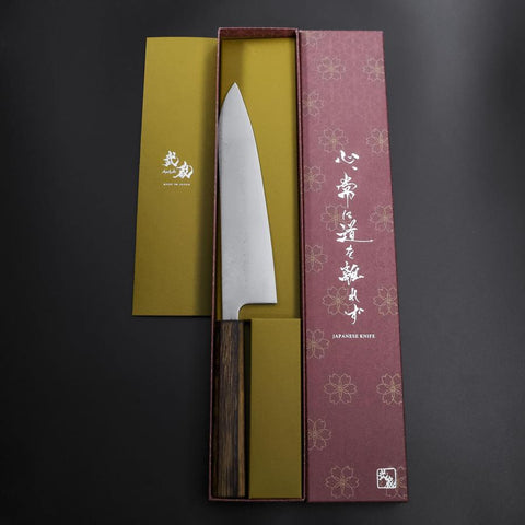 Gyuto VG-10 Damascus Sumi Urushi Handle 210mm (8.3”)-[Musashi]-[Japanese-Kitchen-Knives]