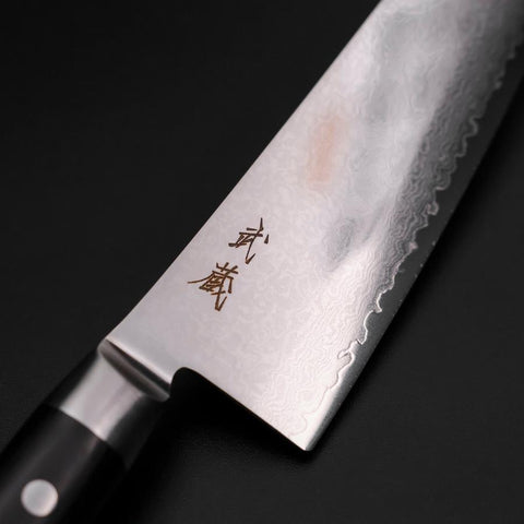 Gyuto VG-10 Damascus Western Black Round Handle 235mm (9.3”)-[Musashi]-[Japanese-Kitchen-Knives]