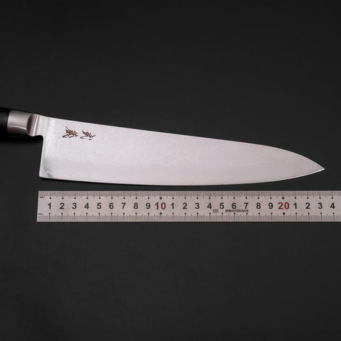 Gyuto VG-10 Damascus Western Black Round Handle 235mm (9.3”)-[Musashi]-[Japanese-Kitchen-Knives]