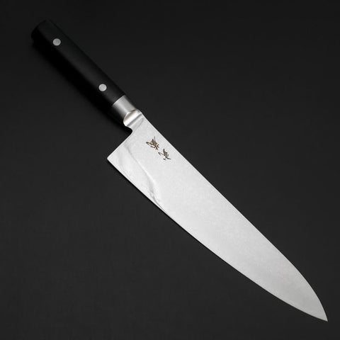 Gyuto VG-10 Damascus Western Black Round Handle 235mm (9.3”)-[Musashi]-[Japanese-Kitchen-Knives]