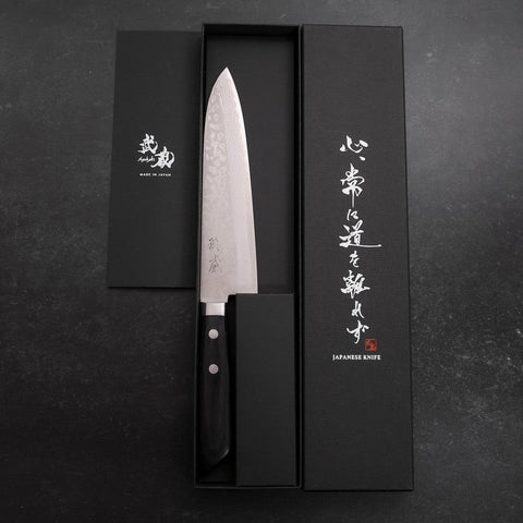 Gyuto VG-10 Damascus Western Dark Handle 180mm-[Musashi]-[Japanese-Kitchen-Knives]