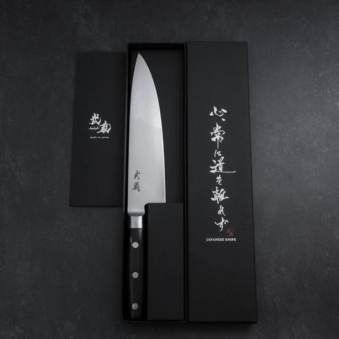 Gyuto VG-10 Damascus Western Round Handle 200mm (7.9”)-[Musashi]-[Japanese-Kitchen-Knives]