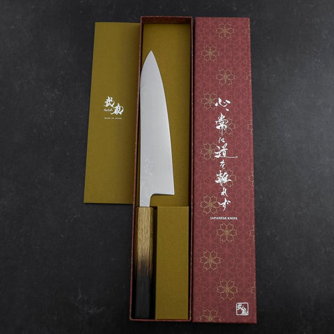 Gyuto VG-10 Damascus Yaki Urushi Handle 210mm-[Musashi]-[Japanese-Kitchen-Knives]