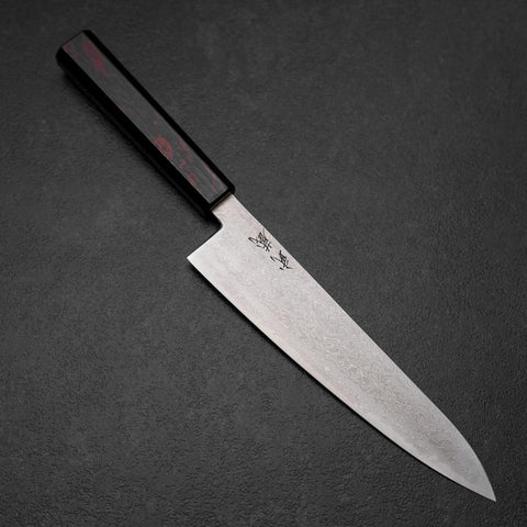 Gyuto VG-10 Damascus Yamanaka Black Urushi Handle 210mm (8.3”)-[Musashi]-[Japanese-Kitchen-Knives]