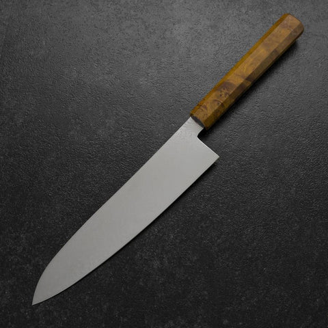 Gyuto VG-10 Damascus Yellow-Brown Birch Handle 210mm (8.3”)-[Musashi]-[Japanese-Kitchen-Knives]