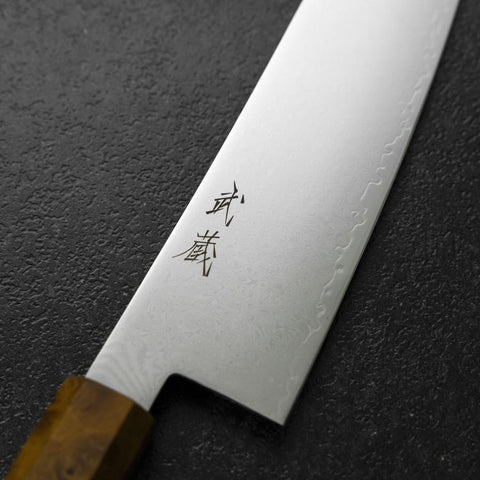 Gyuto VG-10 Damascus Yellow-Brown Birch Handle 210mm (8.3”)-[Musashi]-[Japanese-Kitchen-Knives]