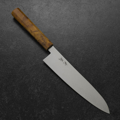 Gyuto VG-10 Damascus Yellow-Brown Birch Handle 210mm (8.3”)-[Musashi]-[Japanese-Kitchen-Knives]
