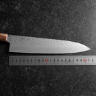Gyuto VG-10 Mirror Tsuchime Damascus Dark Pink Buffalo Maple Handle 210mm (8.3”)-[Musashi]-[Japanese-Kitchen-Knives]