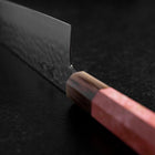 Gyuto VG-10 Mirror Tsuchime Damascus Dark Pink Buffalo Maple Handle 240mm (9.4”)-[Musashi]-[Japanese-Kitchen-Knives]