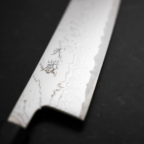 Gyuto VG-10 Nickel Damascus Buffalo Ebony Handle 210mm-[Musashi]-[Japanese-Kitchen-Knives]