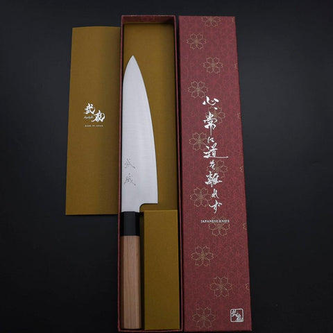 Gyuto VG-10 Polished Cherry Handle 210mm (8.3”)-[Musashi]-[Japanese-Kitchen-Knives]