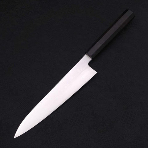 Gyuto VG-10 Polished Double Buffalo Ebony Handle 210mm-[Musashi]-[Japanese-Kitchen-Knives]
