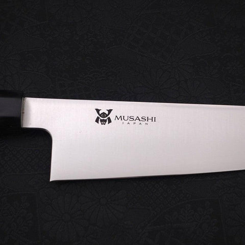 Gyuto VG-10 Polished Double Buffalo Ebony Handle 210mm-[Musashi]-[Japanese-Kitchen-Knives]