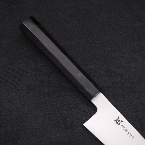 Gyuto VG-10 Polished Double Buffalo Ebony Handle 210mm-[Musashi]-[Japanese-Kitchen-Knives]