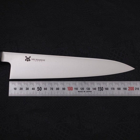 Gyuto VG-10 Polished Double Buffalo Ebony Handle 210mm-[Musashi]-[Japanese-Kitchen-Knives]