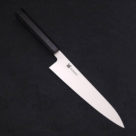 Gyuto VG-10 Polished Double Buffalo Ebony Handle 210mm-[Musashi]-[Japanese-Kitchen-Knives]
