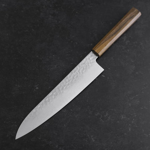 Gyuto VG-10 Tsuchime Damascus Ashwood Handle 210mm-[Musashi]-[Japanese-Kitchen-Knives]
