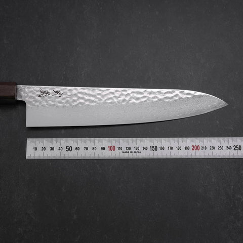Gyuto VG-10 Tsuchime Damascus Ashwood Handle 240mm-[Musashi]-[Japanese-Kitchen-Knives]