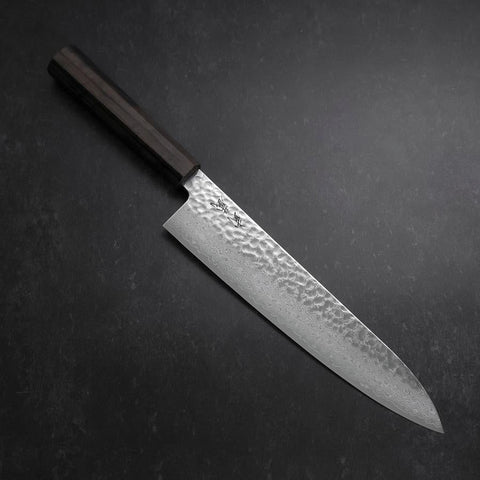 Gyuto VG-10 Tsuchime Damascus Ashwood Handle 240mm-[Musashi]-[Japanese-Kitchen-Knives]