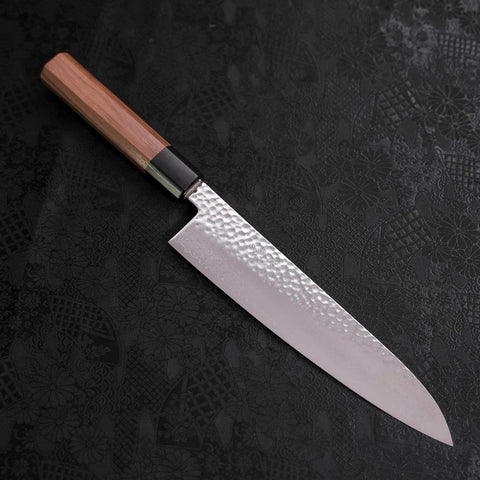 Gyuto VG-10 Tsuchime Damascus Walnut Handle 210mm-[Musashi]-[Japanese-Kitchen-Knives]