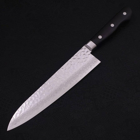 Gyuto VG-10 Tsuchime Damascus Western Black Handle 210mm-[Musashi]-[Japanese-Kitchen-Knives]